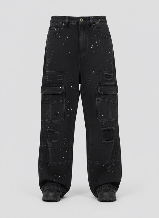 Jeans cargo effetto vintage