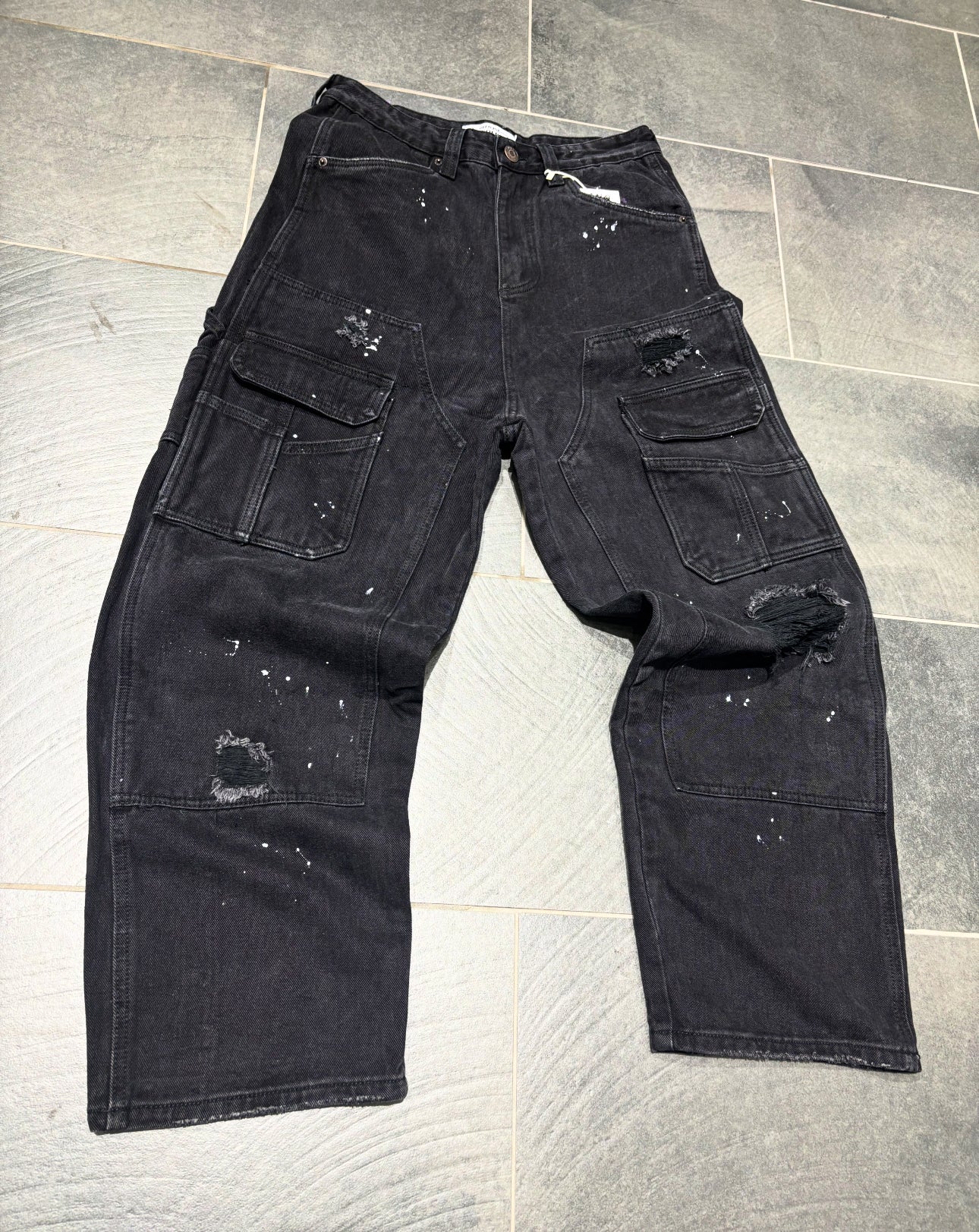 Jeans cargo effetto vintage