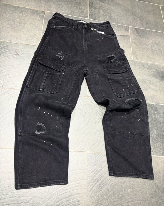 Jeans cargo effetto vintage