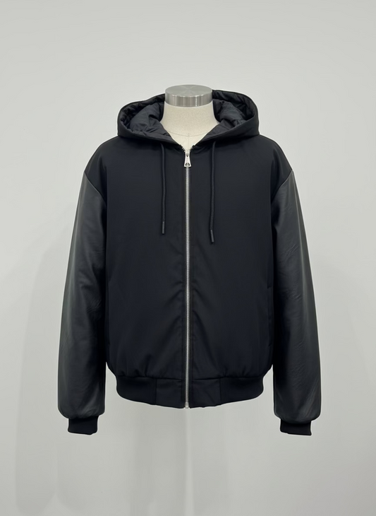 Bomber Black Hooded
