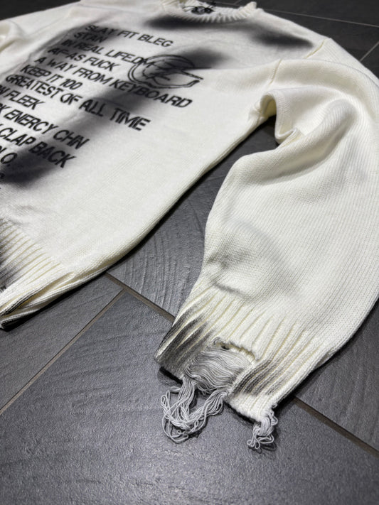 Maglione destroyed "text print"