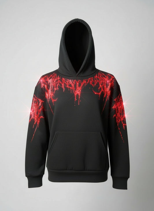 Red Glitter Hoodie