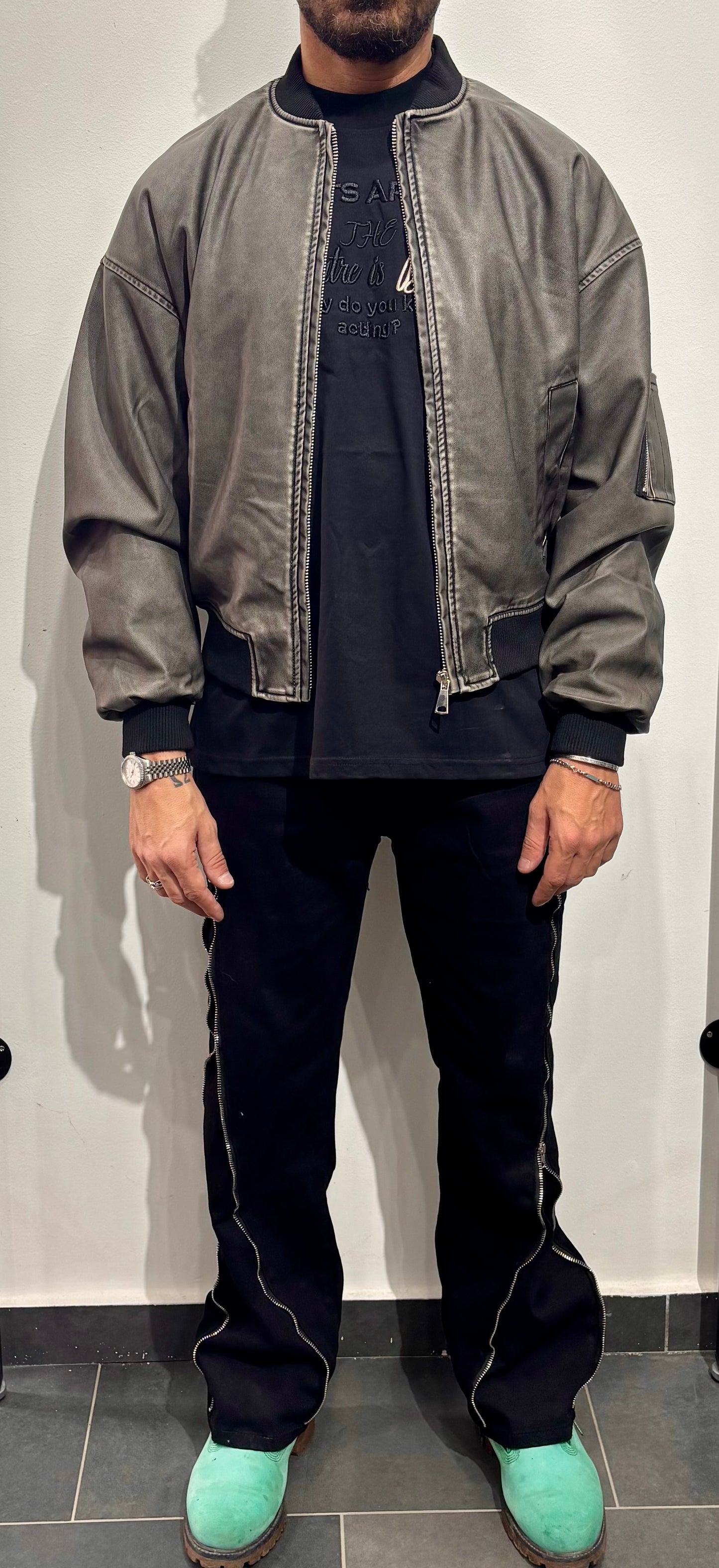 Jeans flaire full zip